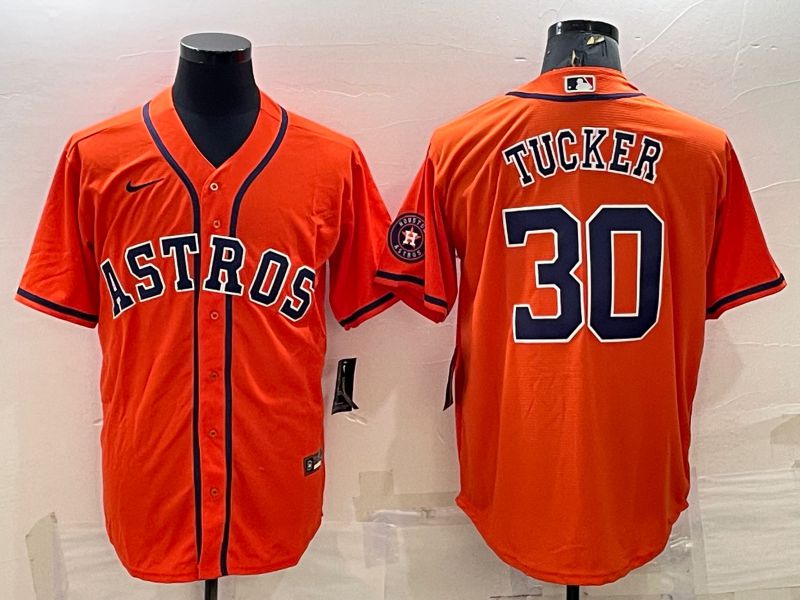 Men Houston Astros 30 Tucker Oragne Game Nike 2022 MLB Jerseys